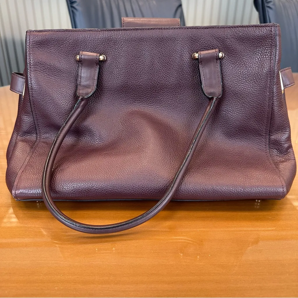 Coach Women's Swagger Carryall‎ Pebble Leather Satchel Bag Oxblood Maroon - Image 2