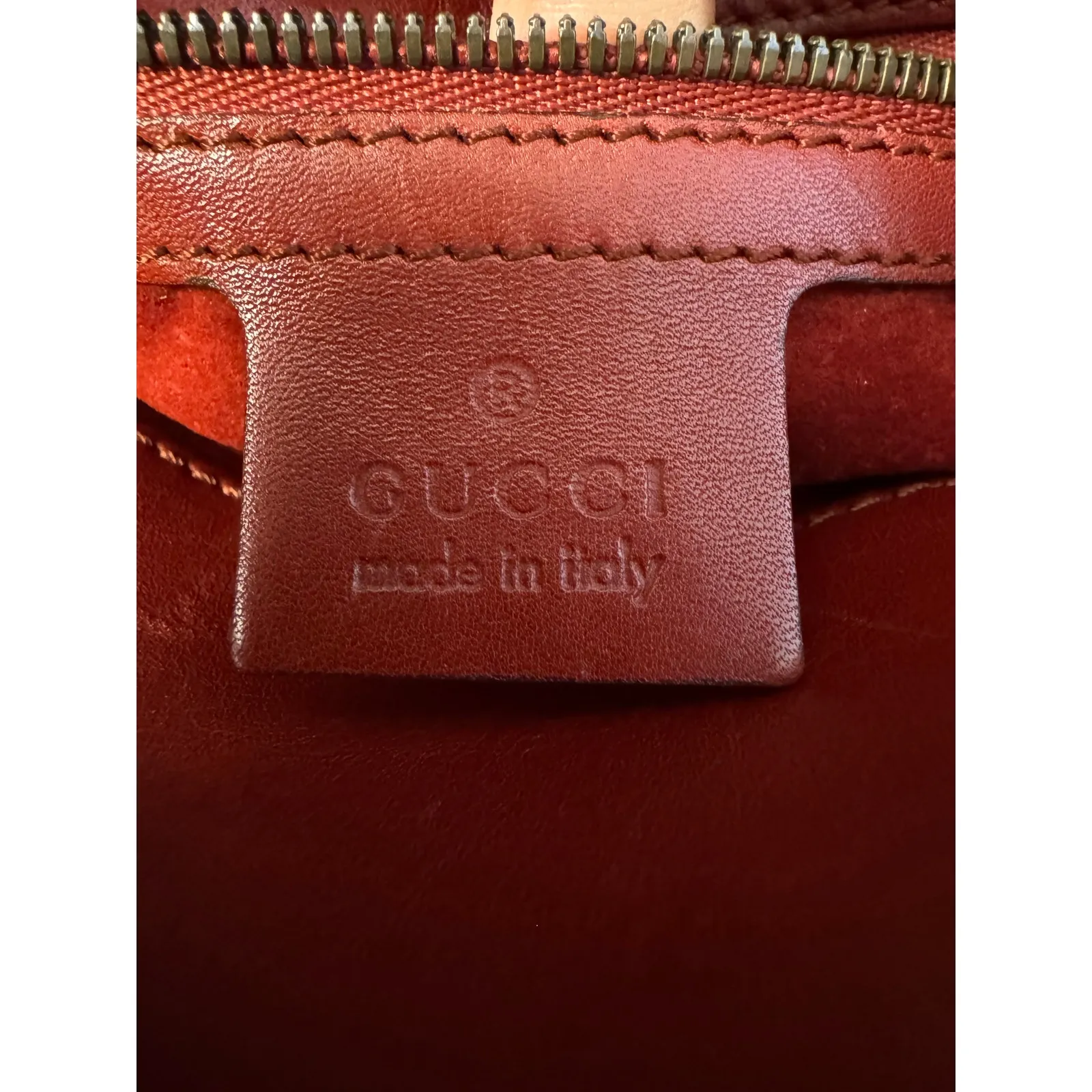 VTG Gucci Jackie Handbag Womens Red Calfskin Leather Top Handle Shoulder Strap - Image 9