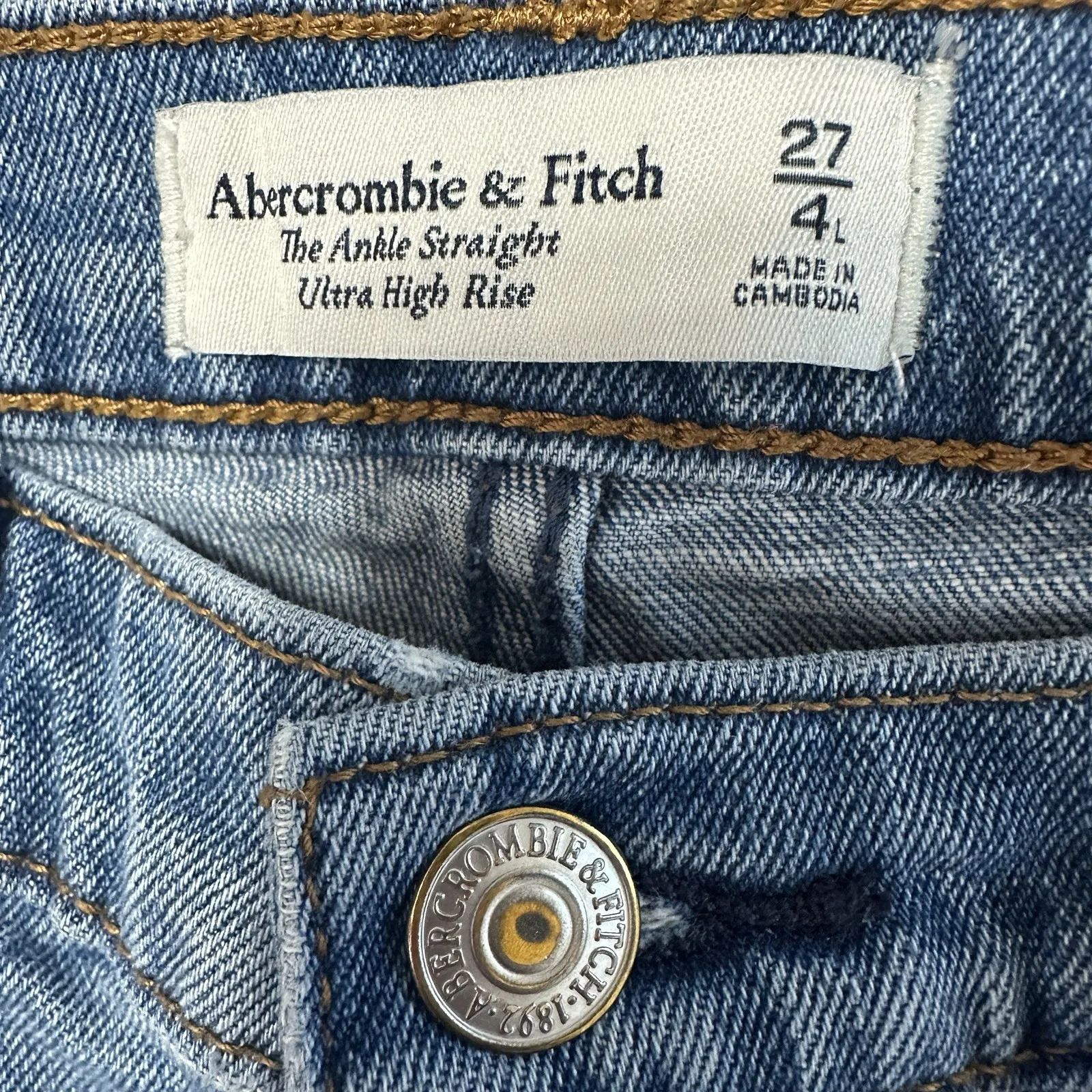 Abercrombie & Fitch Jeans Womens 27/4L Ankle Straight Ultra High Rise Distressed - Image 5