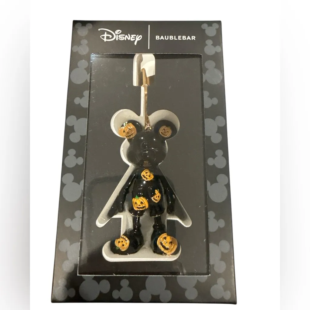 NWT Disney x Baublebar Mickey Mouse Black Pumpkin Bag Keychain Charm - Image 5