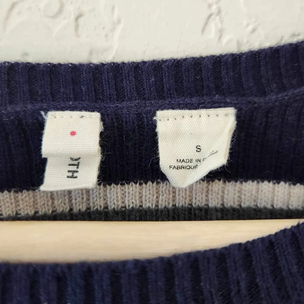 Moth Striped y2k Retro stripe Blue Sweater size small - Image 7