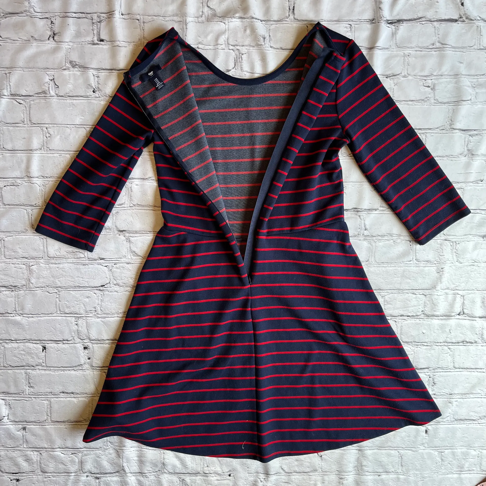 Nautical Striped Preppy Fit & Flare Dress Medium - Image 6