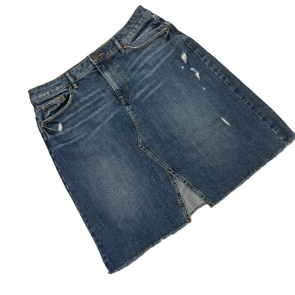 LOFT Split Hem Denim Skirt, Sz 6 - Image 4