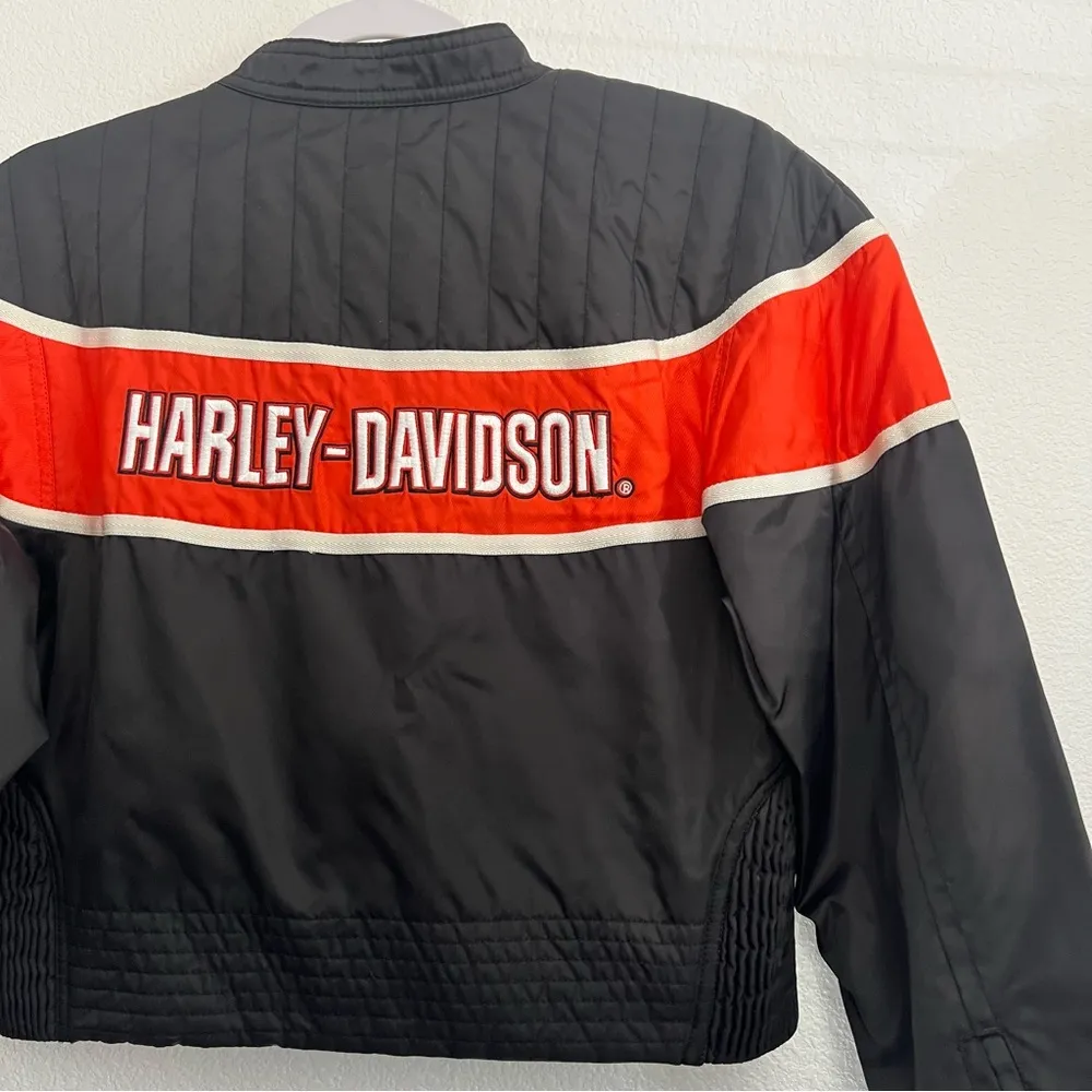 Harley Davidson 2000s Cropped Moto Jacket in Black Small - Image 5