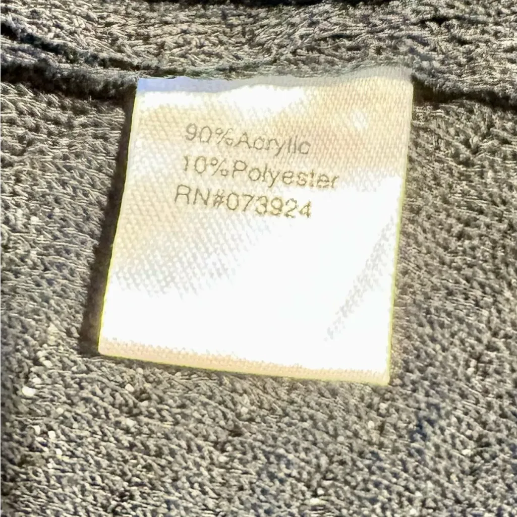 MING WANG Textured Beaded One Hook Knit Cardigan Jacket in Black Womens S💚 - Image 10