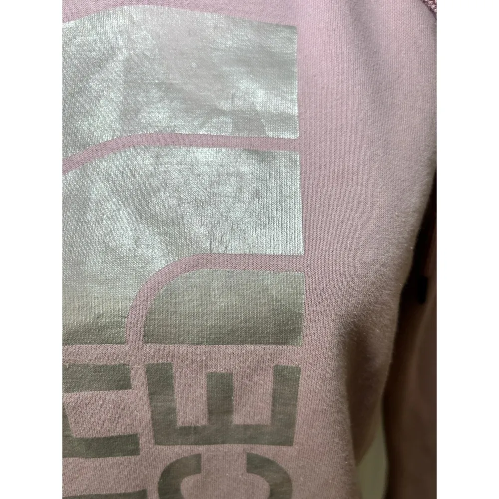 The North Face Pullover Hoodie Silver Trivert Logo Lavender Purple Womens Size M - Image 3