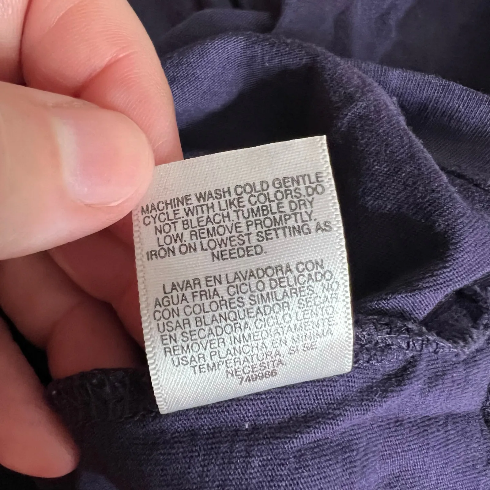 ana Womens T Shirt Top Long Sleeve Round Pleated Neckline Lightweight Purple XL - Image 8