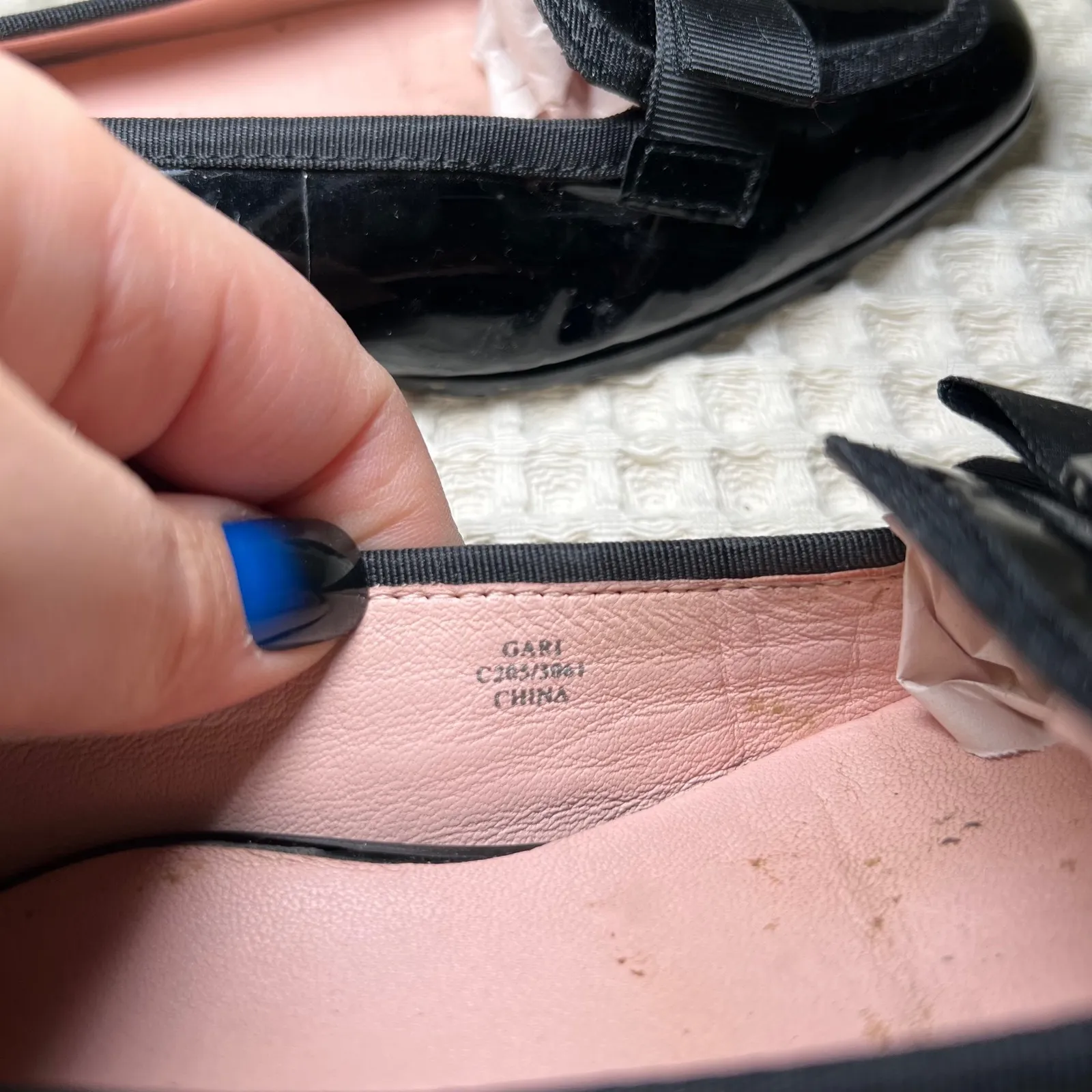 Taryn Rose Gari Womens Black Patent Leather Rose Bow Loafer Flats Shoes 8 - Image 8