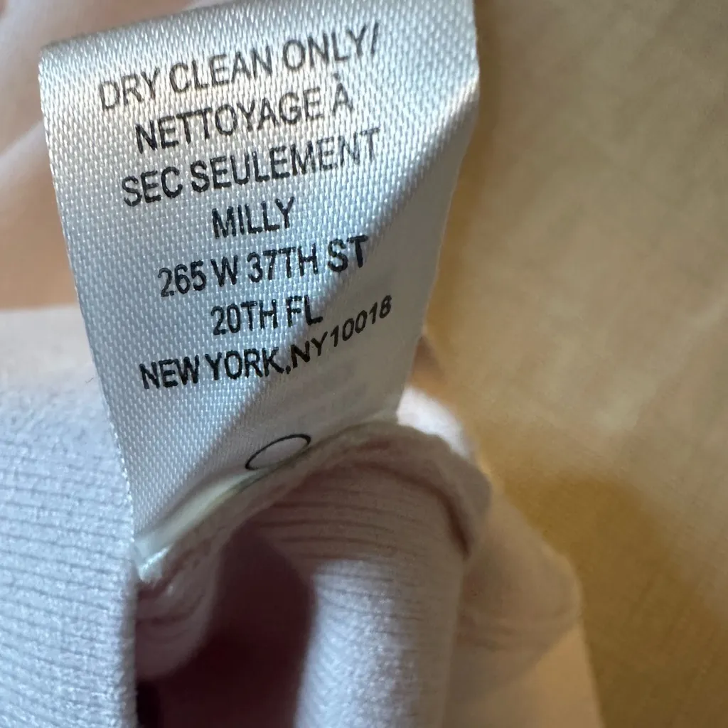 MILLY Dress Blush Pink Knit Sweater Bell Sleeve V Neck Small - Image 11