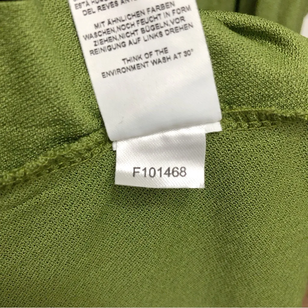 ASOS Plunge Halter Cross Back Tie Pleated Maxi Dress Olive Green Stretchy Sz 10 - Image 10