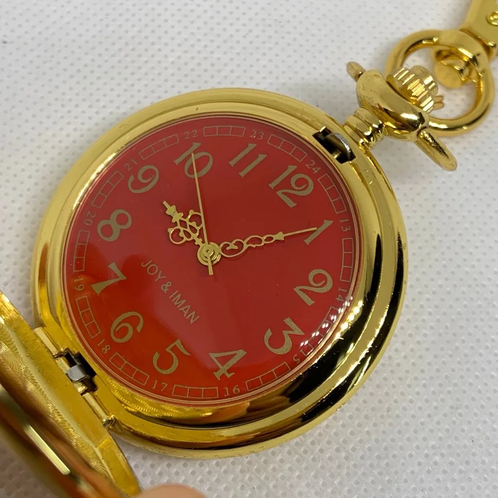 Bundle lot of 4 Pocket Watches Quartz Clip On Purse Fob Gold Tone all running - Image 7