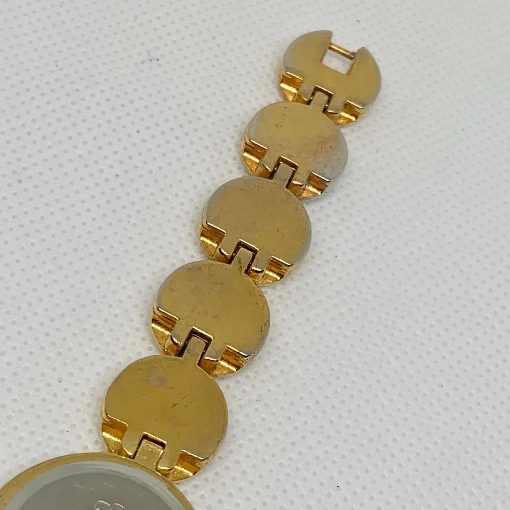 Elizabeth Taylor women gold tone watch 24mm round mop dial up to 7.5” running - Image 7