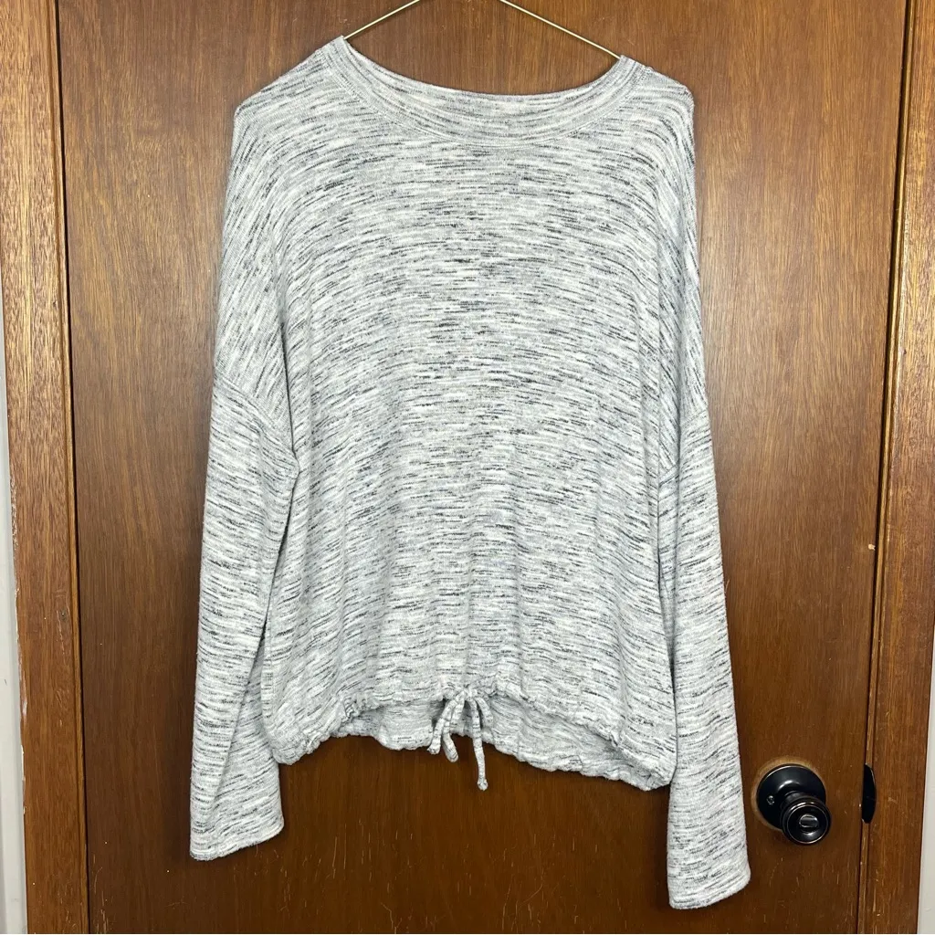 Aerie Cinched Waist Marled Slouchy Lightweight Sweater Size Large - Image 2