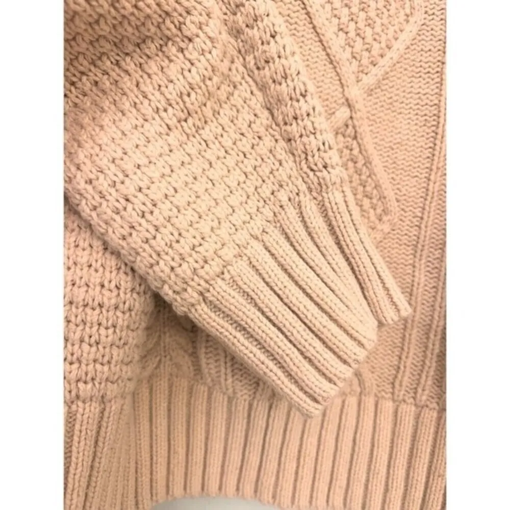 Knitted Cardigan Sweater beige cabincore fishermancore women & men Size M. - Image 3