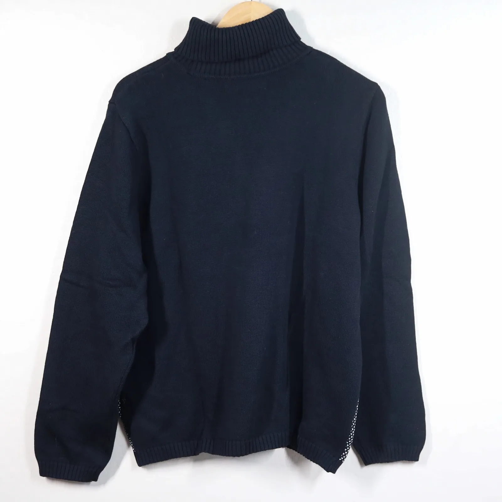 Karen Scott Womens XL Black Red Colorblock Birdseye Turtleneck Sweater NWT - Image 4