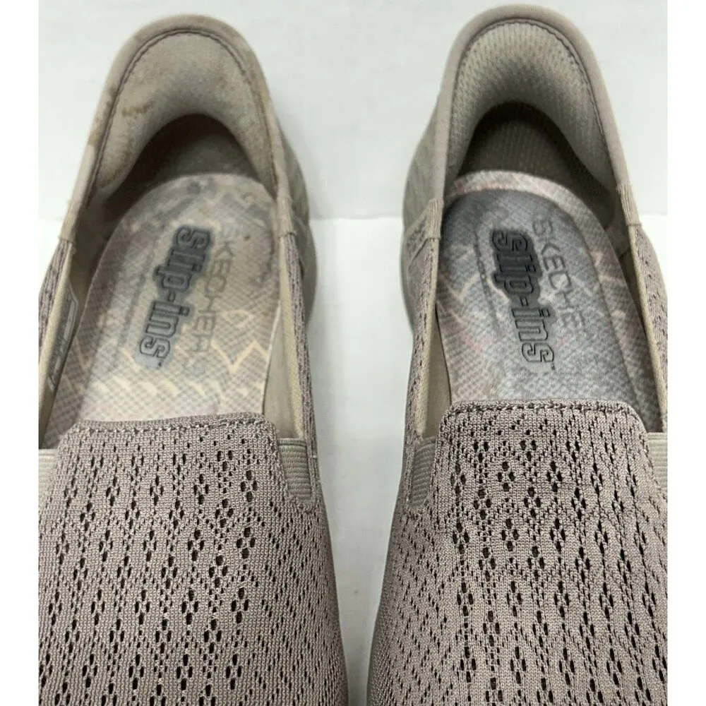 Skechers Slip Ins Womens Shoes Reggae Fest 2 158698 Guiding Light Size 7 Taupe - Image 4