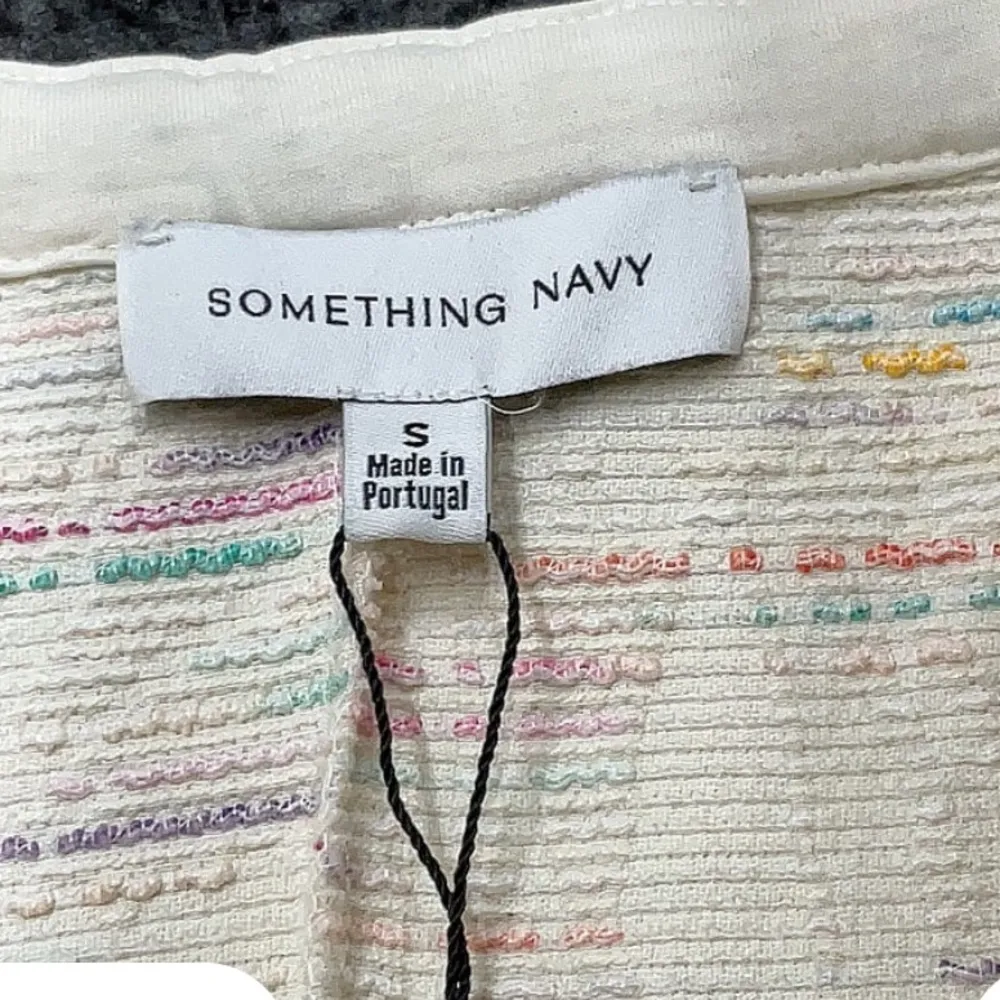 Something Navy Rainbow Ruffle Off Shoulder Romper Cream Multicolor Small - Image 4