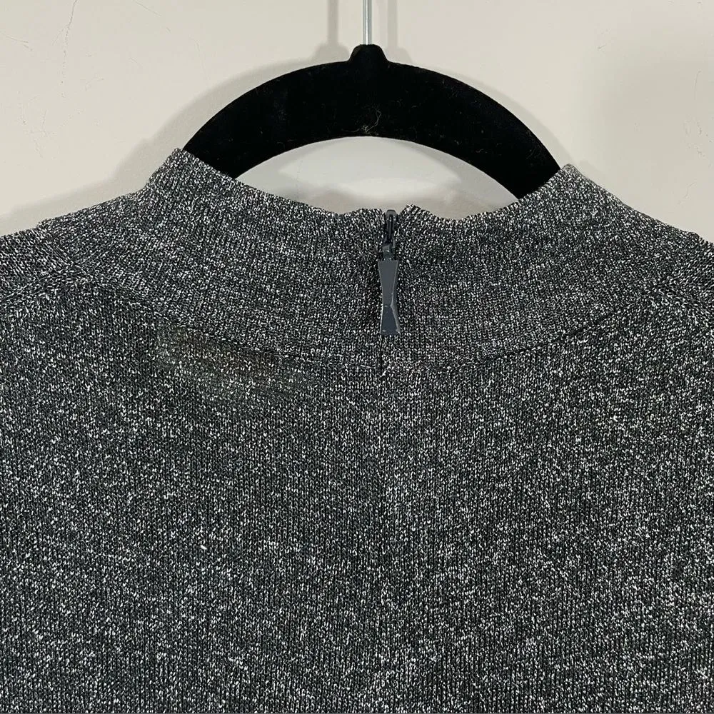 NWT Kate Spade Metallic‎ Knot Sweater Dress Star Bright Dark Silver Sz LARGE - Image 9