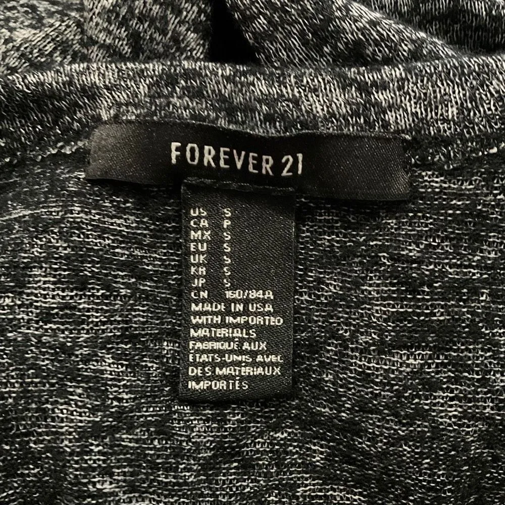 Forever 21 Heathered Black Burnout Long Sleeve Top Small - Image 5