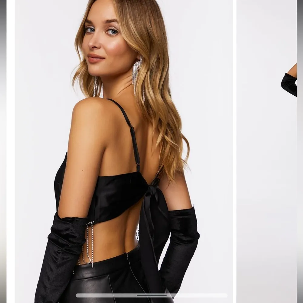 NWT Satin Fringe Handkerchief Cami with adjustable straps & tie back size small - Image 3