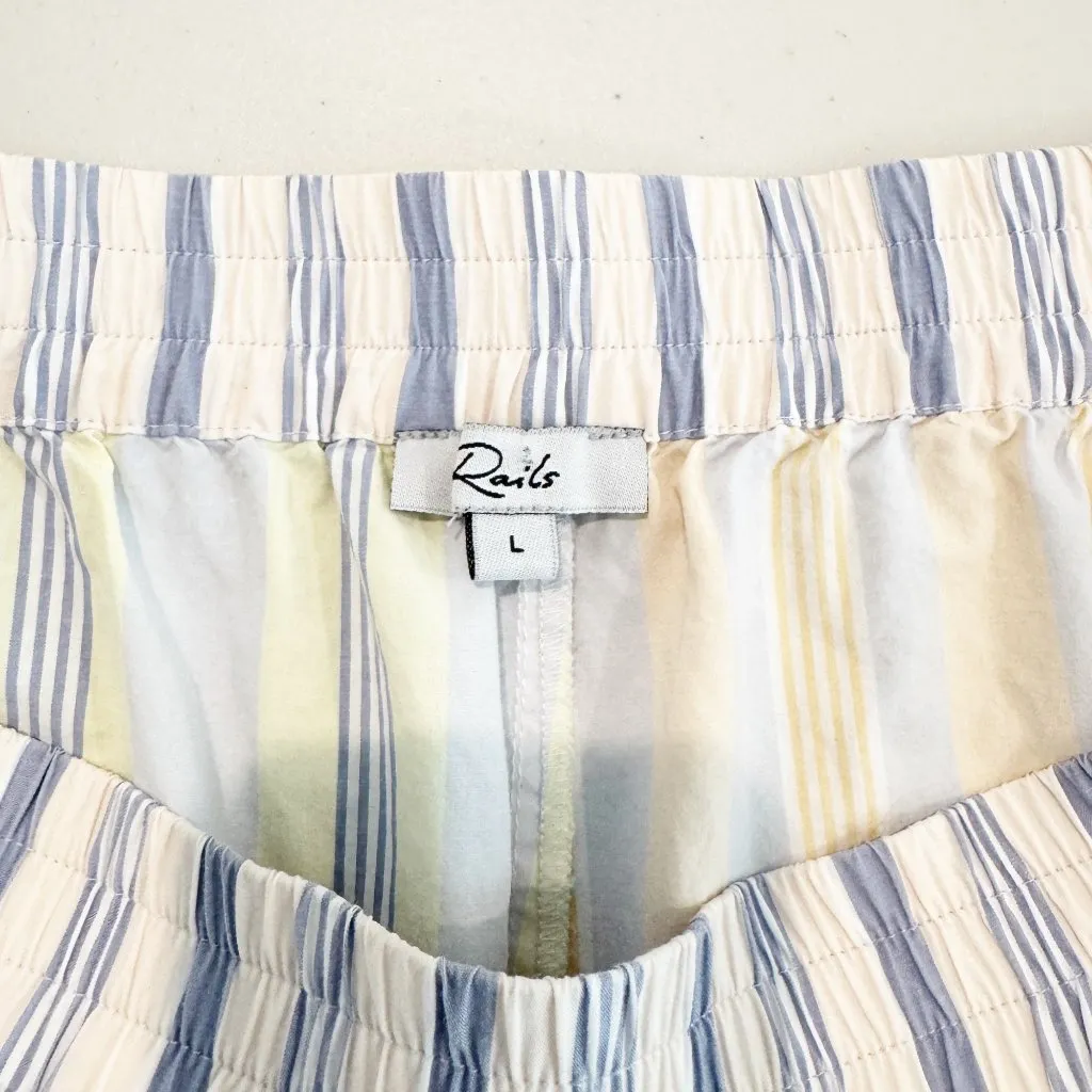 Rails Striped Poplin Multicolor Elastic Waist Boxer Shorts Pastel Size Large - Image 6