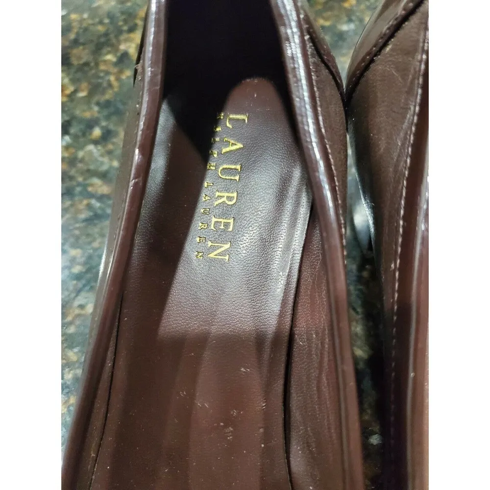 Lauren Ralph Lauren Women's Brown Leather Closed Toe Casual Flats Size US 9.5B - Image 7