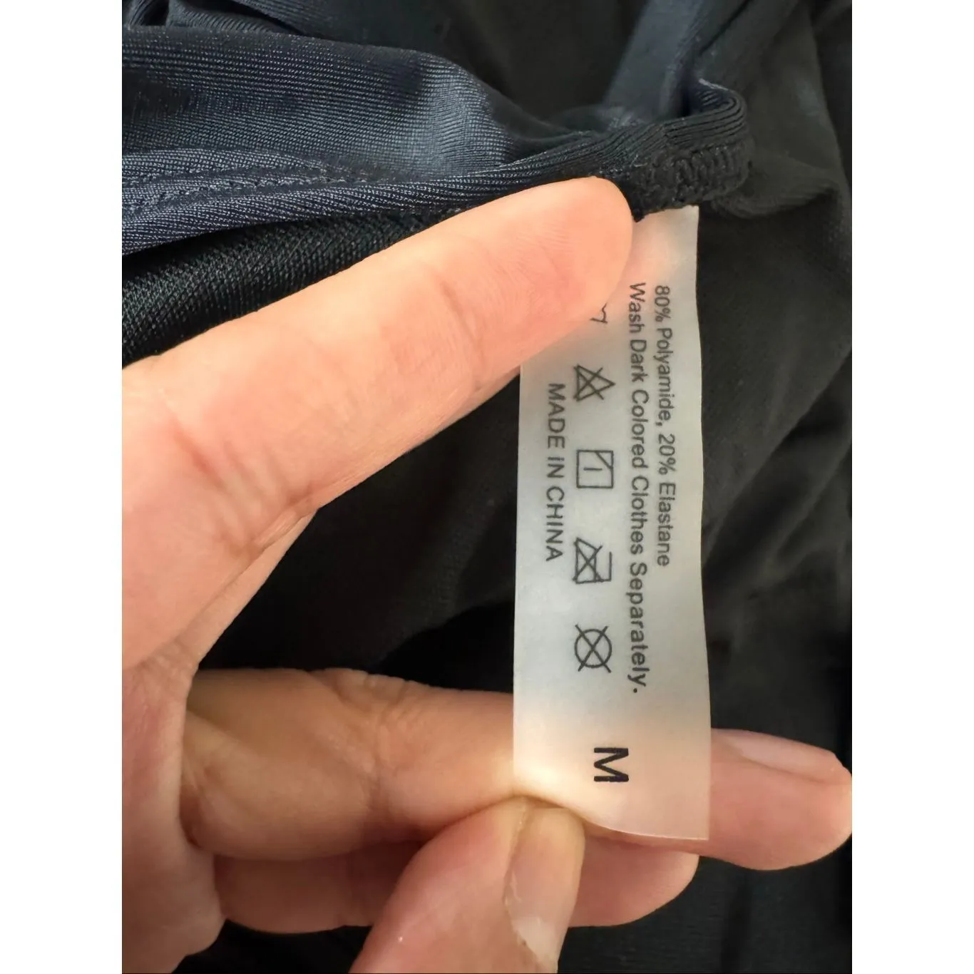 Black Ruched One Piece Swimsuit Size Medium Criss Cross Back Adjustable Straps N - Image 3