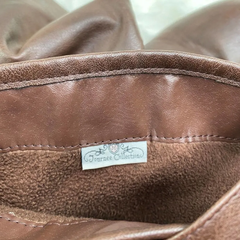 Journee Collection Brown Studded Zipper Faux Leather Riding Boots Women’s Size 9 - Image 11