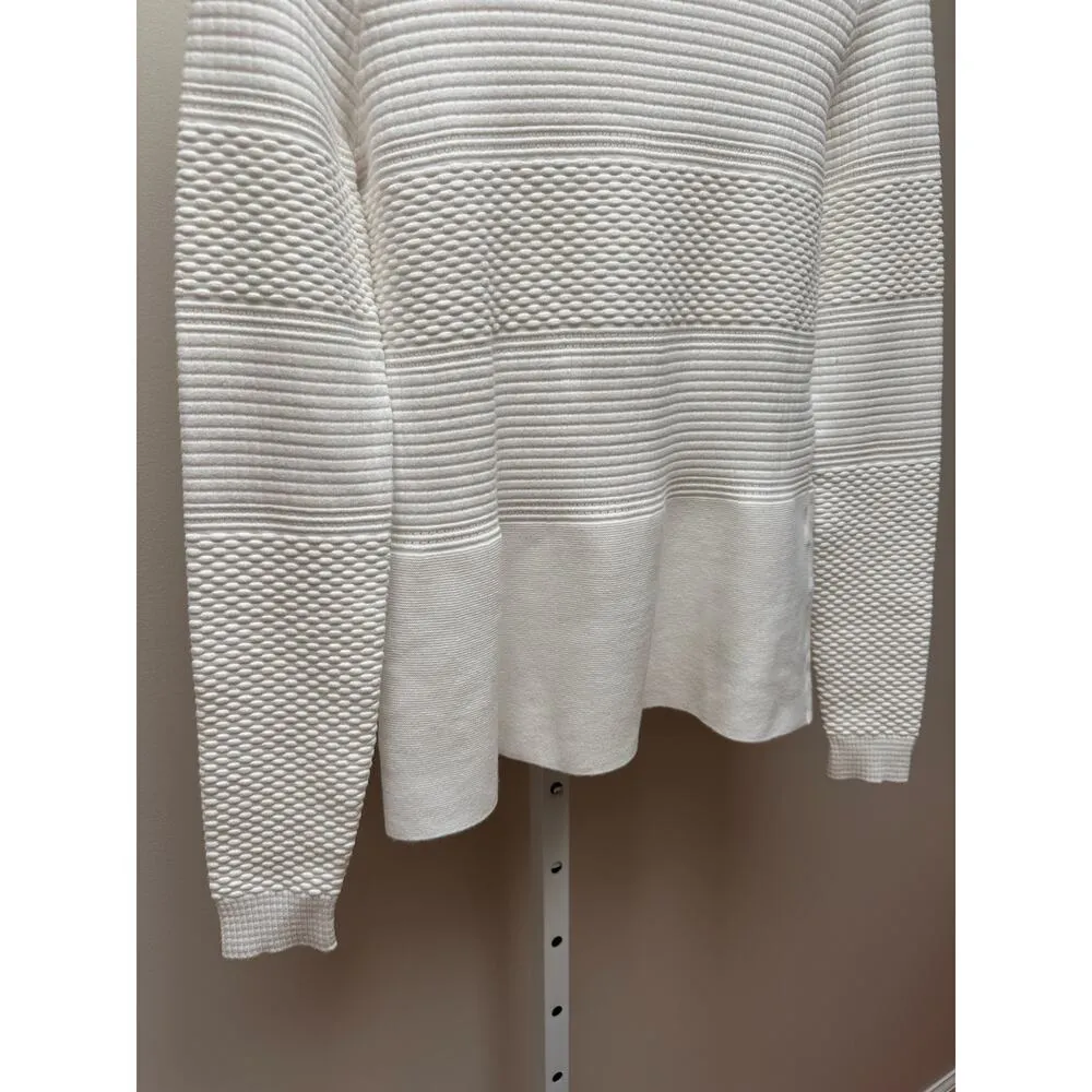 BOSS Hugo Boss White Funda Mixed Stitch Sweater size Medium - Image 9