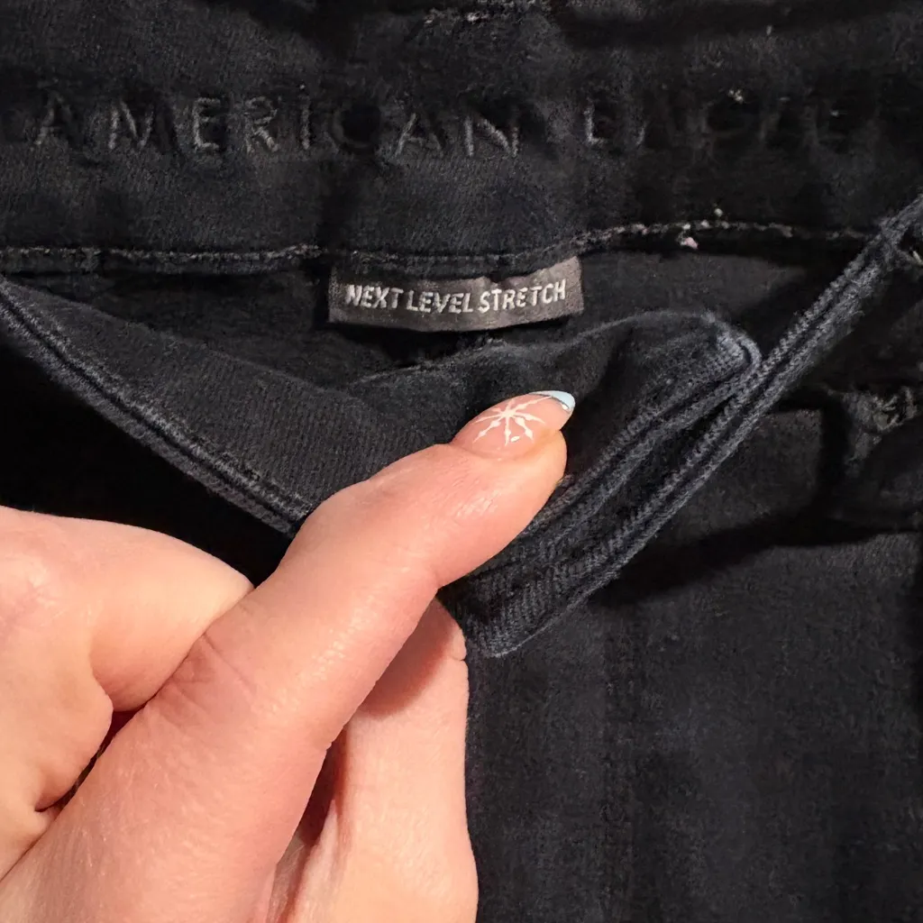 American Eagle Black High Rise Skinny Kick Jeans- Size 10 - Image 4
