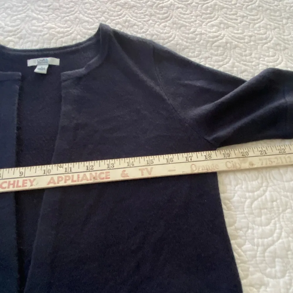 Croft & Barrow Navy Open Front Short Sleeve Cropped Bolero Cardigan Size Small - Image 9