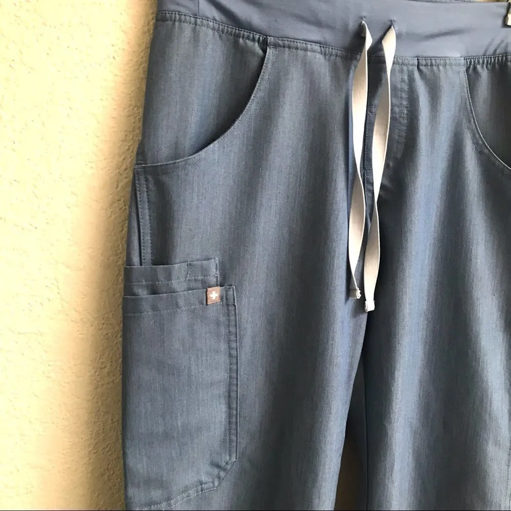 Figs Technical Collection drawstring scrubs XS Blue - Image 3