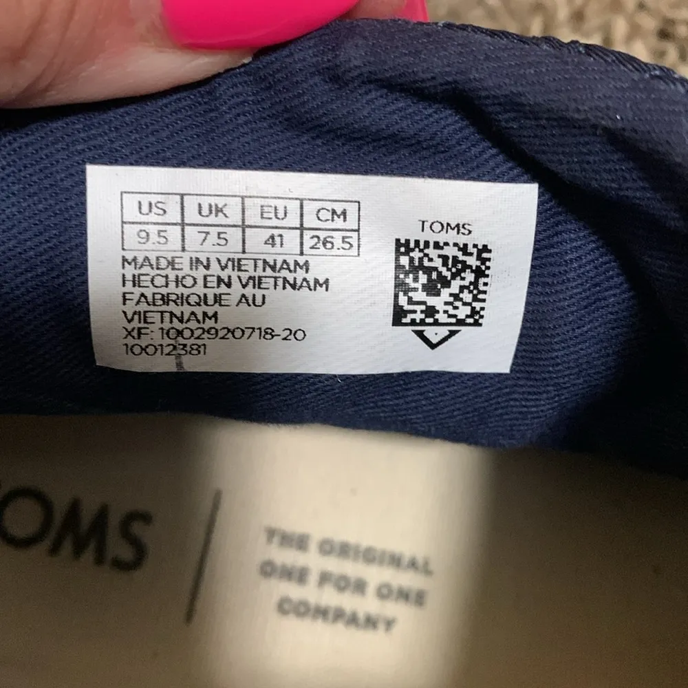 TOMS Women's Navy Blue Paxton Quilted Slip On Ankle Boots size 9.5 - Image 7