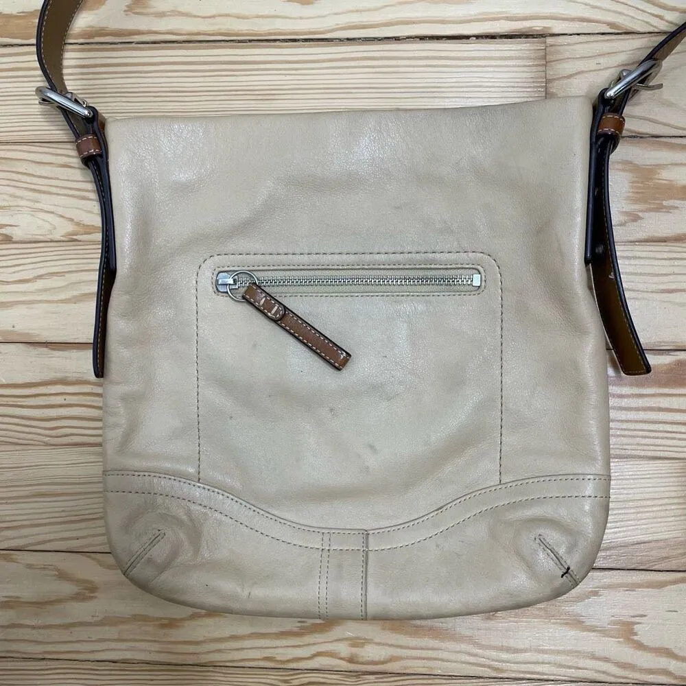 COACH BEIGE # k0782-f10938 ZIPPER OPEN LADIES LEATHER PURSE - SHOULDER BAG Tan‎ - Image 5