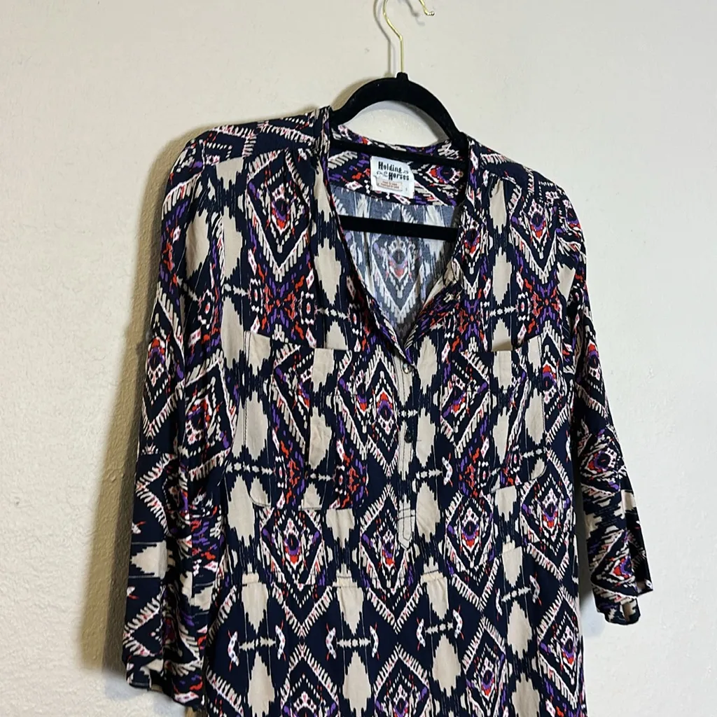 Anthropologie Holding Horses Mira Ikat shirt dress Size 0‎ - Image 5