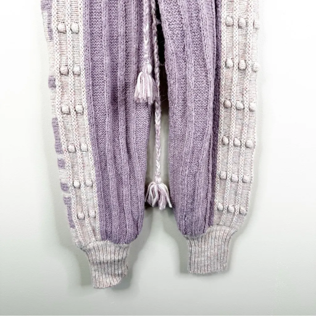 LoveShackFancy Landana Alpaca Wool Knit Joggers Womens XS Purple Cottagecore - Image 5