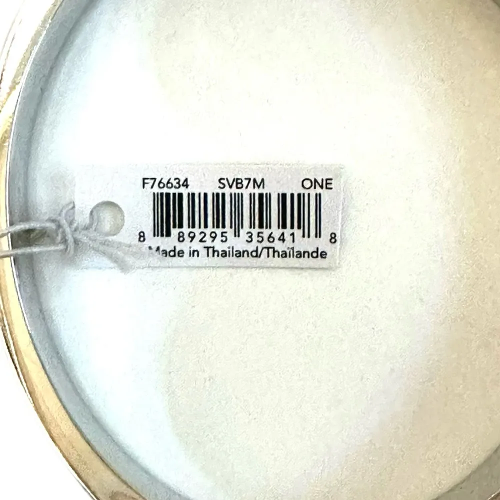 Coach Rose Gold Silver Tone Signature Logo Push Hinged Magnetic Bangle Bracelet - Image 6