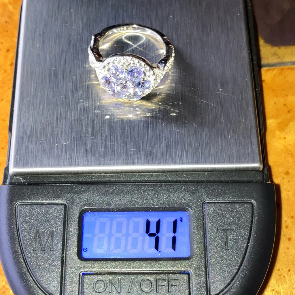 Natural Tanzanite Sterling Silver Ring Size 6 Purple - Image 9