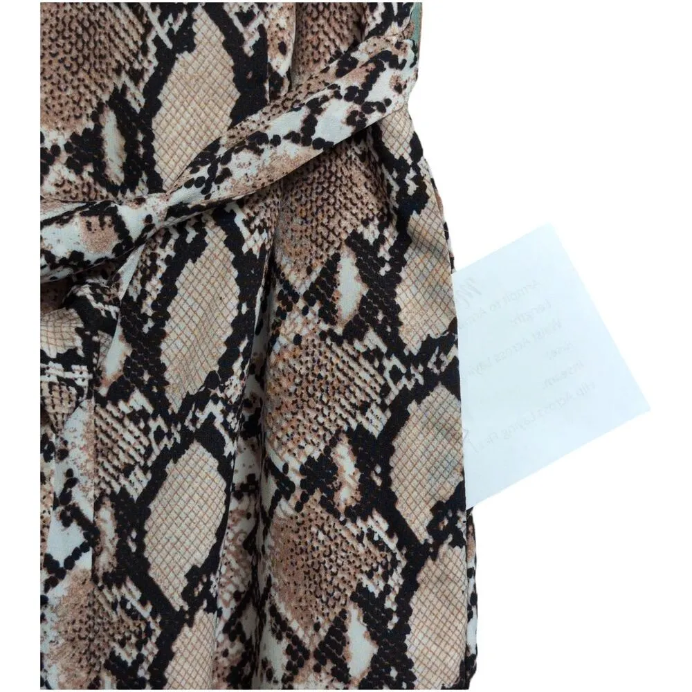 NBD Gray Snake Print Sleeveless Wide Leg V Neck Jumpsuit Size M - Image 4