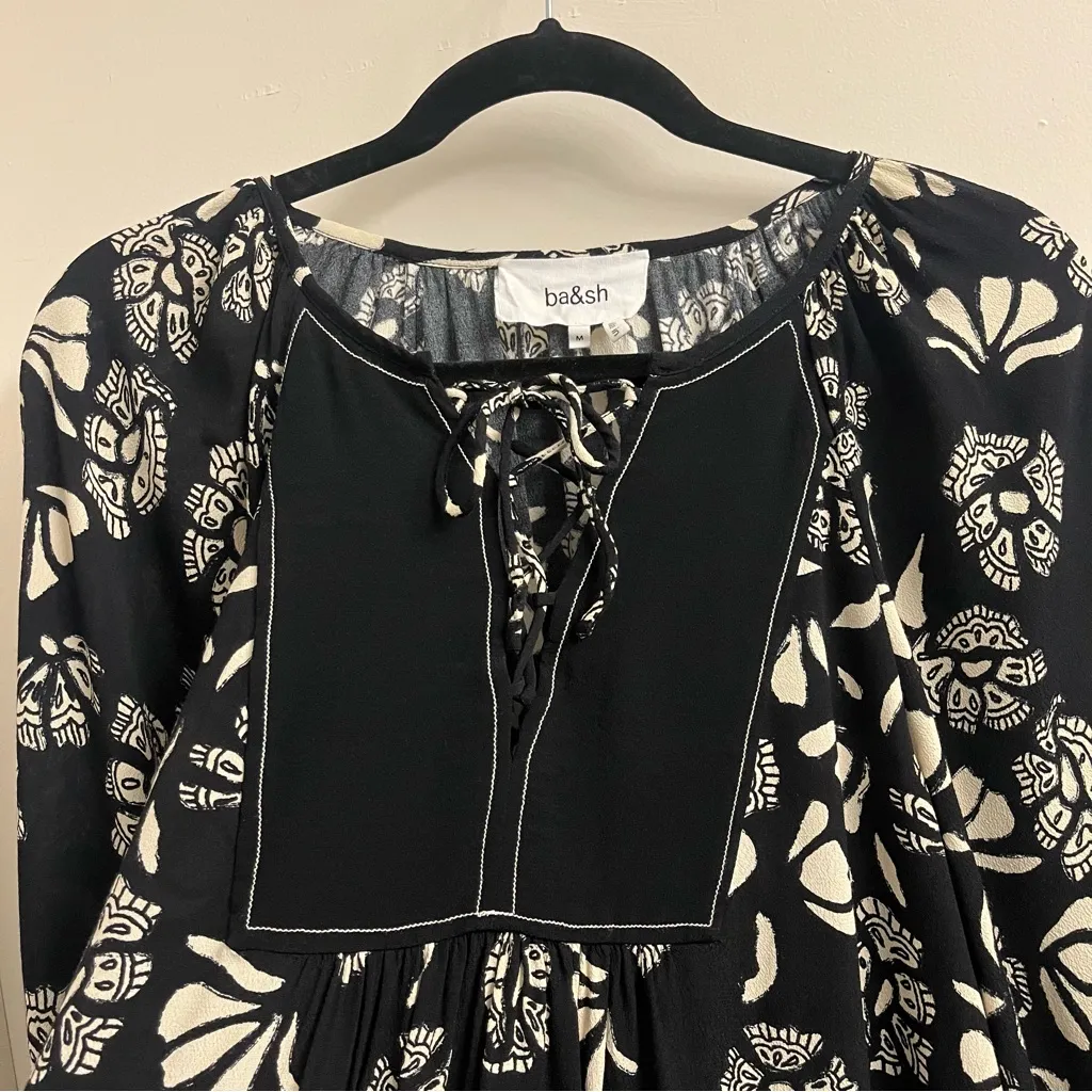 Ba&sh  Aura Blouse Black Size Medium - Image 4