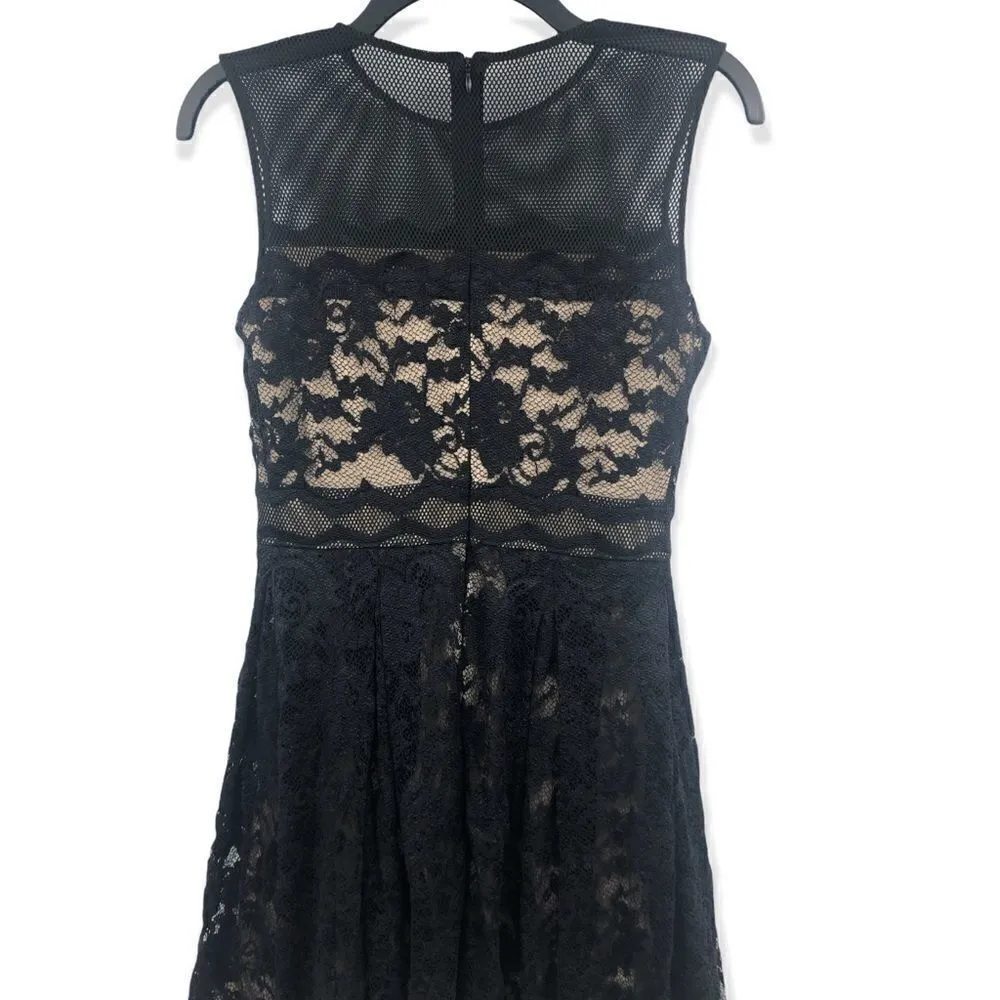 Badgley Mischka black sleeveless lace dress - Image 3