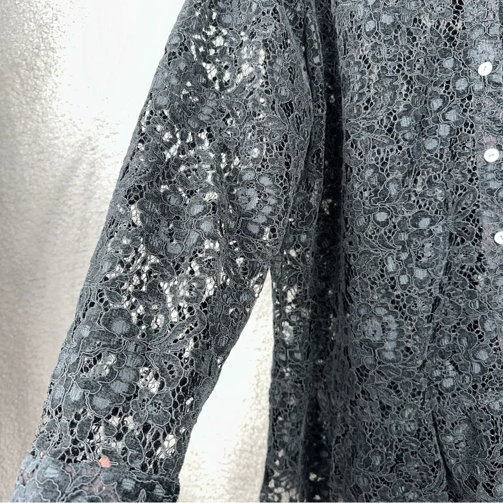 Soft Surroundings Top Large Black Lace Velvet Burnout Womens Whimsigoth Grunge - Image 10