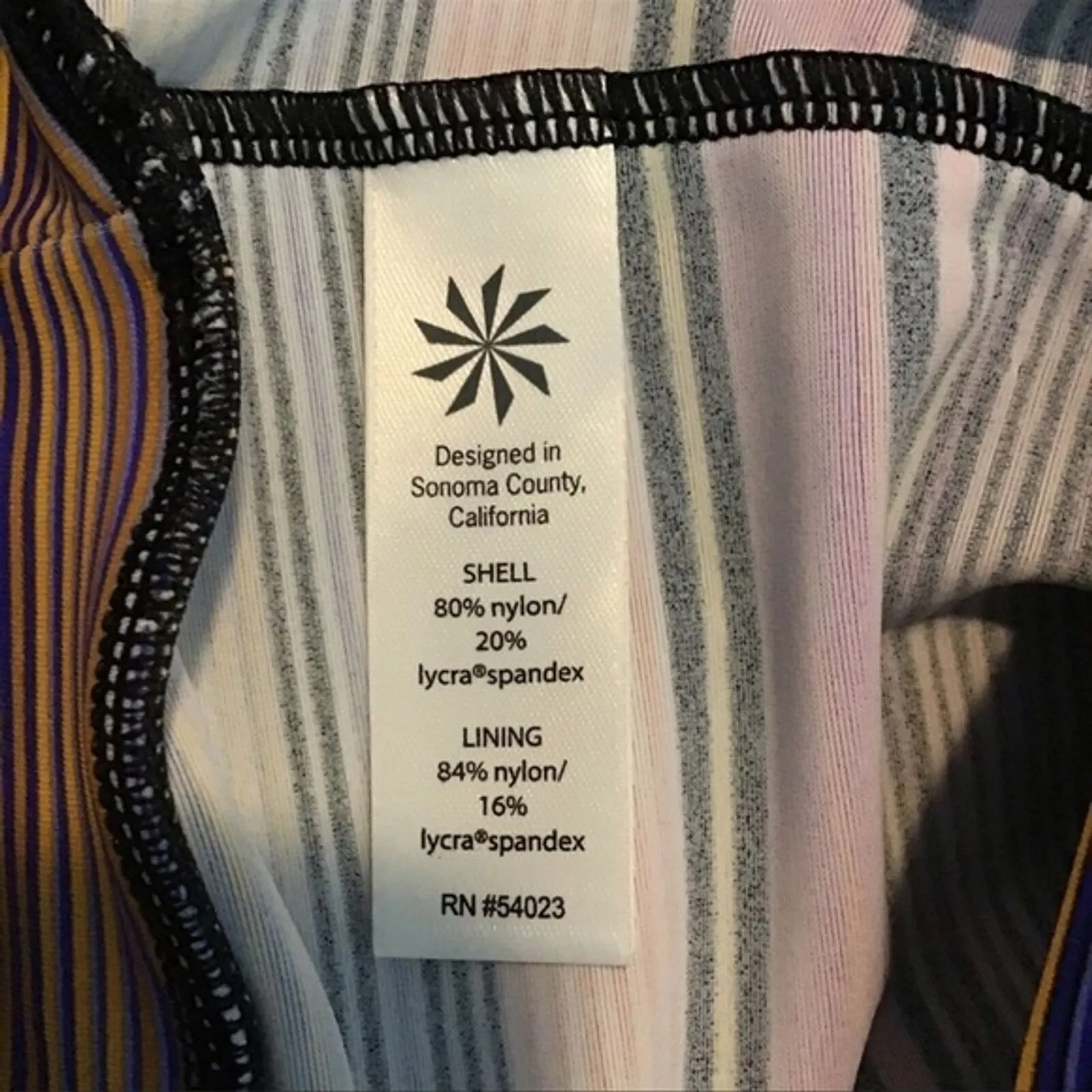 Athleta Shirt Womens 32 B/C Mutlicolor Capri Stripe Blousy Tankini Swim Vacation - Image 6