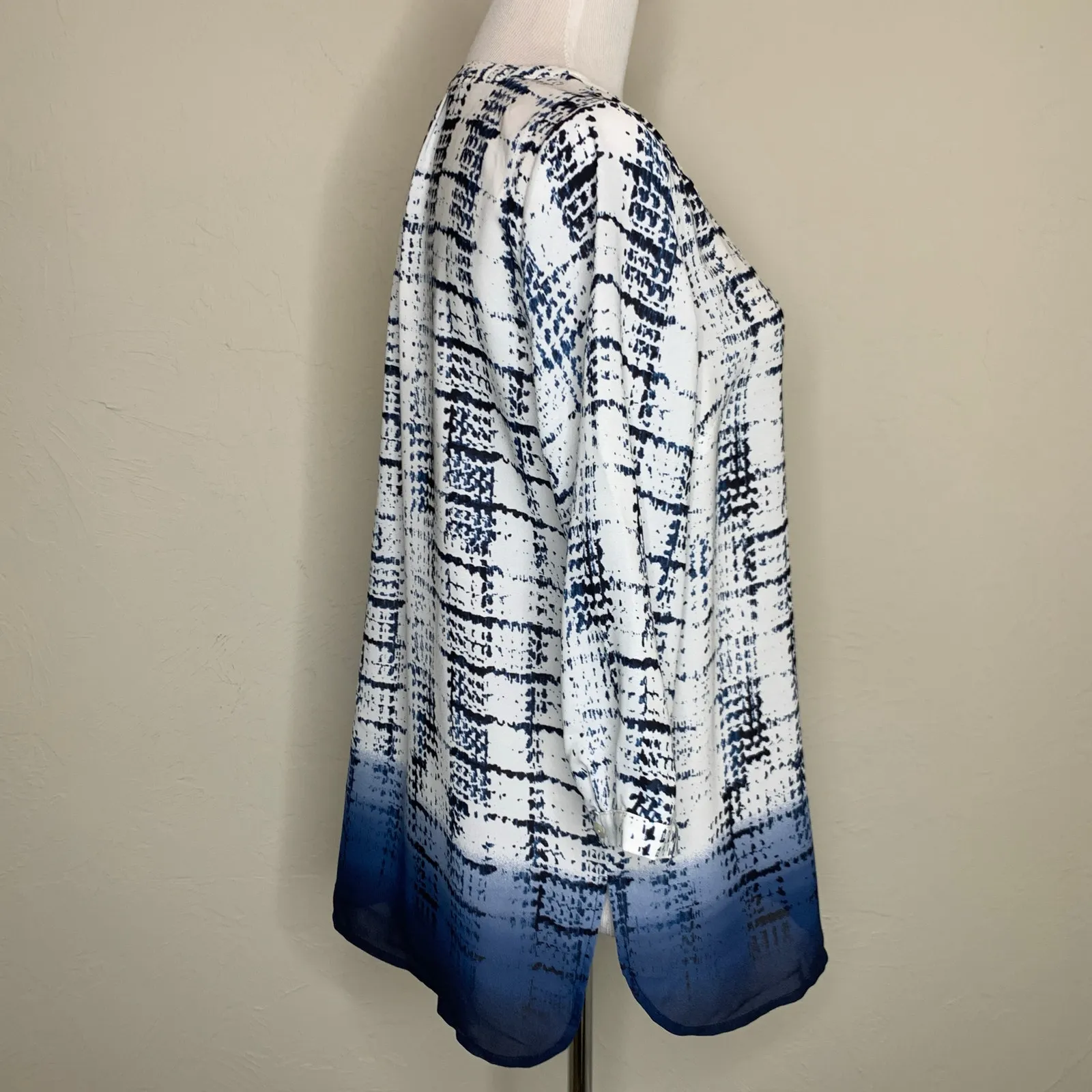 Willi Smith  Patterned Blouse 3/4 Sleeve Sz Small - Image 4