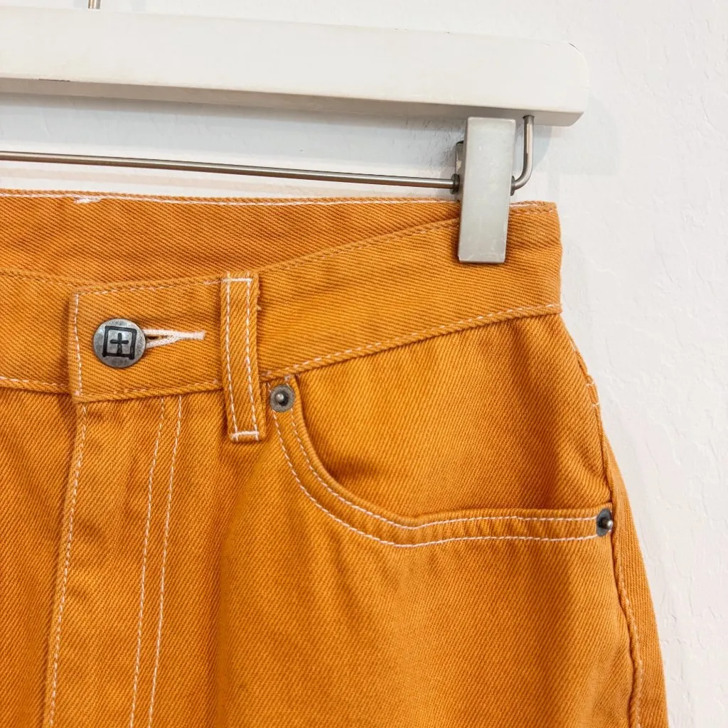 NWT Ksubi Womens‎ Super x Mini Flame Skirt in Orange Skater Grunge Size 26 - Image 4