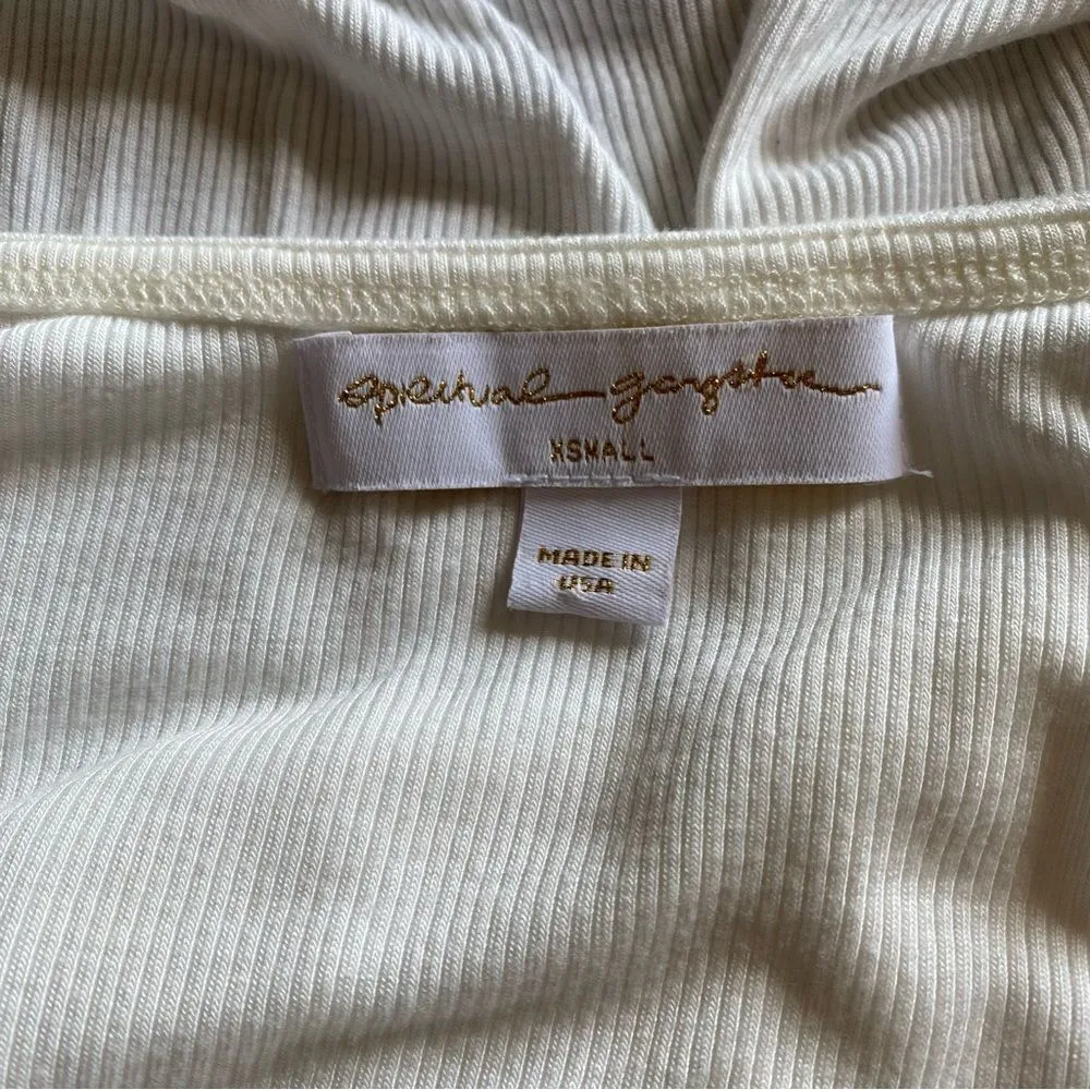 Spiritual Gangster Ribbed Duster White Cardigan Stretch XS Festival Minimalist - Image 3