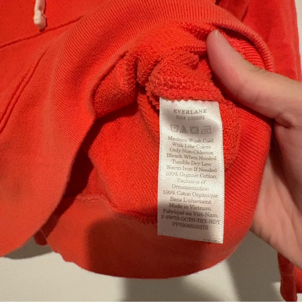 Everlane The lightweight French Terry‎ Hoodie cayenne red size XS - Image 5