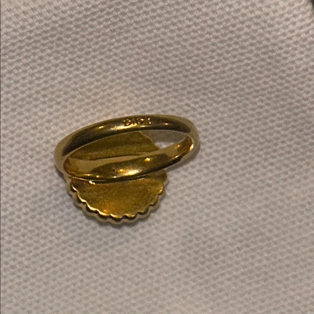 Dior PETIT CD BAROQUE RING Gold-Finish Metal with White Resin Pearls Black Glass - Image 7