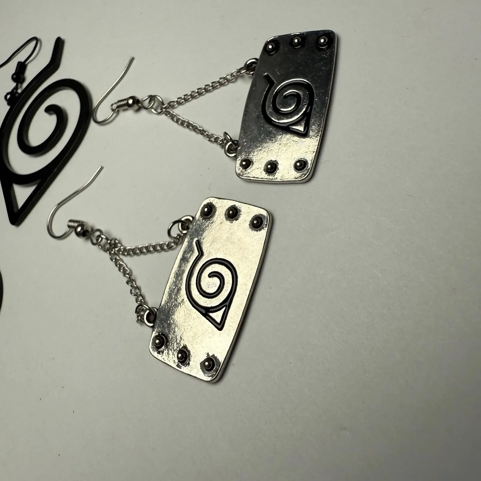 Naruto Hidden Leaf Village Logo Anime Dangle Pierced Earrings Lot Of 2 - Image 4