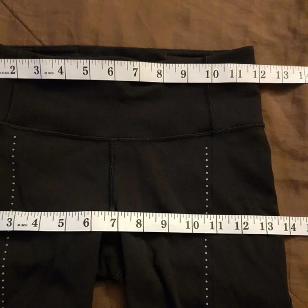 Lululemon Womens Extra Mile Crop Reflective Black Leggings Crop Size 2 Running - Image 11